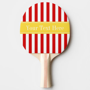 Red White Stripe Pineapple Name Monogram Ping-Pong Paddle