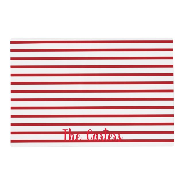 Red & White Stripe Placemat (Front)