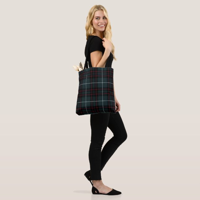 Red white stripe tartan Tote Bag (On Model)