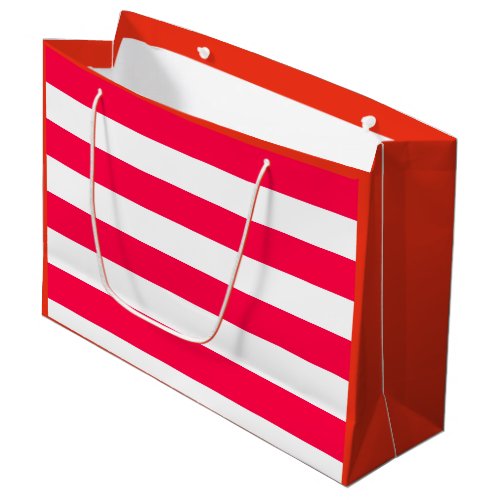 Red White Striped Christmas Template Elegant Large Gift Bag