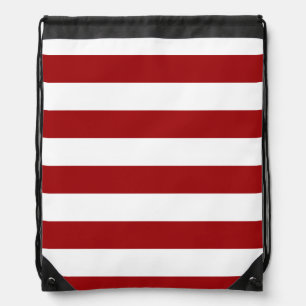 Red & White Striped Drawstring Bag