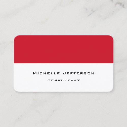 Red White Striped Modern Stylish Trendy Minimalist Business Card