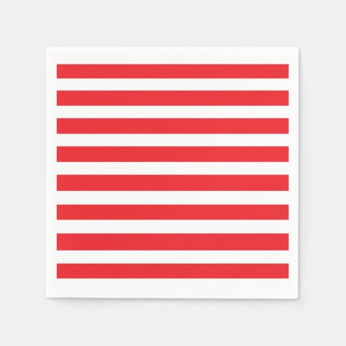 Red  White Striped Paper Napkins