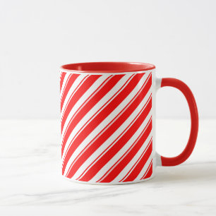 Red White Striped Peppermint Pattern Mug