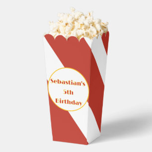 Red & White Striped Popcorn Favor Boxes