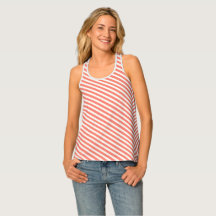 Red & White Striped Tank Top
