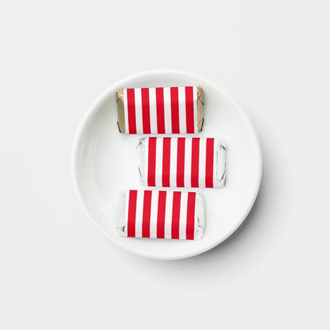 Red & White Stripes Candy Wrappers Hershey's Miniatures (Plate)