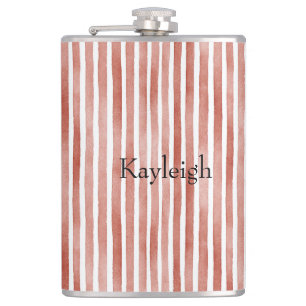 Red White Stripes Christmas Flask