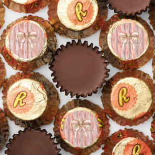 Red White Stripes Christmas Pretty Bow Reese's Peanut Butter Cups