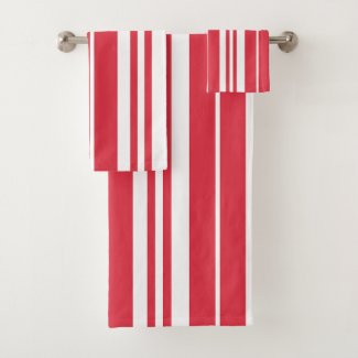 Red White Stripes Coastal Seaside 
