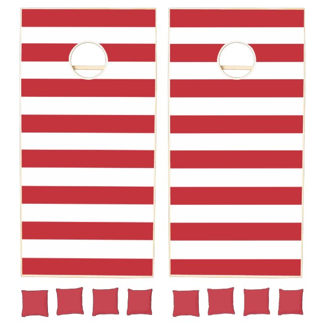 Red White Stripes Cornhole Set (Set)