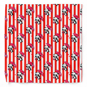 Red White Stripes Cute Bandana