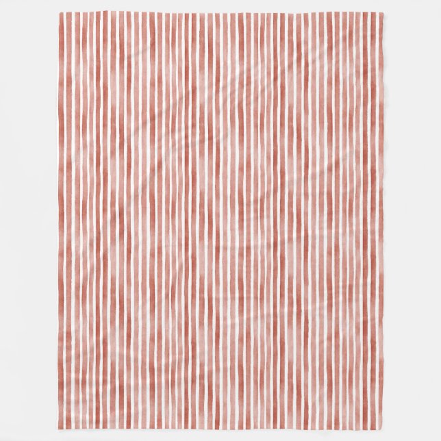 Red White Stripes   Fleece Blanket (Front)