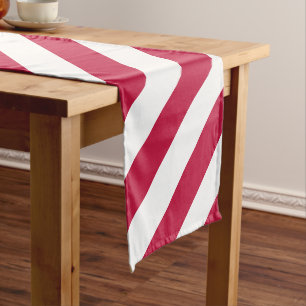 Red White Stripes Holiday Decor Wide Table Runner