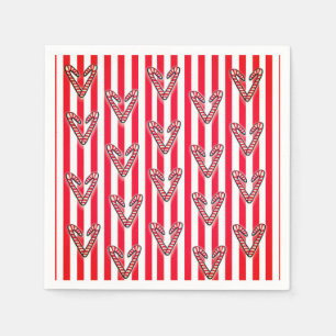 Red White Stripes Lolipops Hearts Napkins