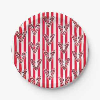 Red White Stripes Lollipops Hearts