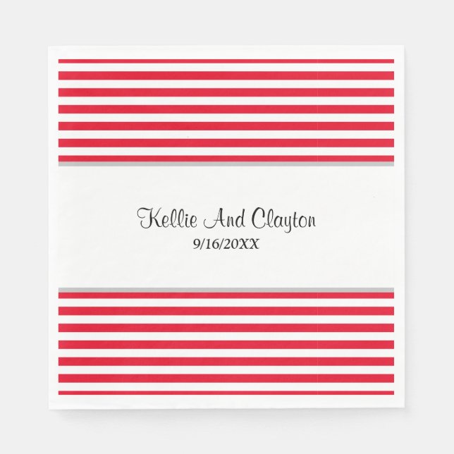 Red/White Stripes Napkins (Front)