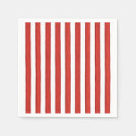 Red &amp; White Stripes Napkins at Zazzle
