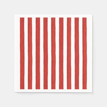 Red & White Stripes Napkins by Zazzlemm_Cards at Zazzle