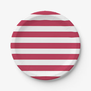 Red & White Stripes Paper Plates