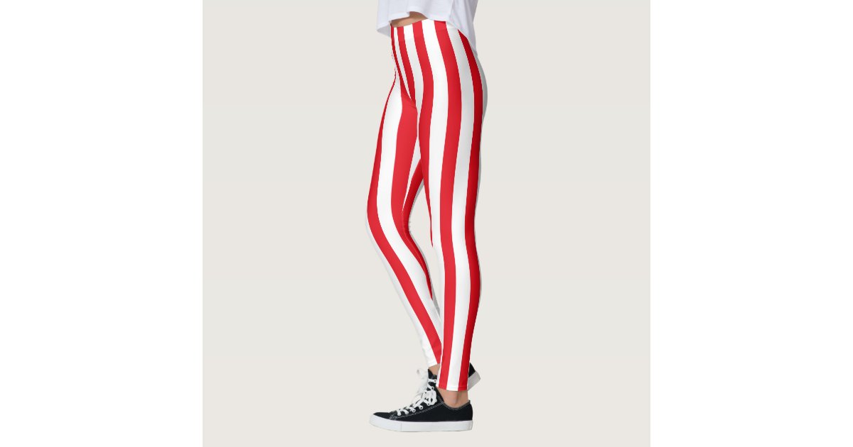 Funny Red Pirate Stripe Leggings, Zazzle