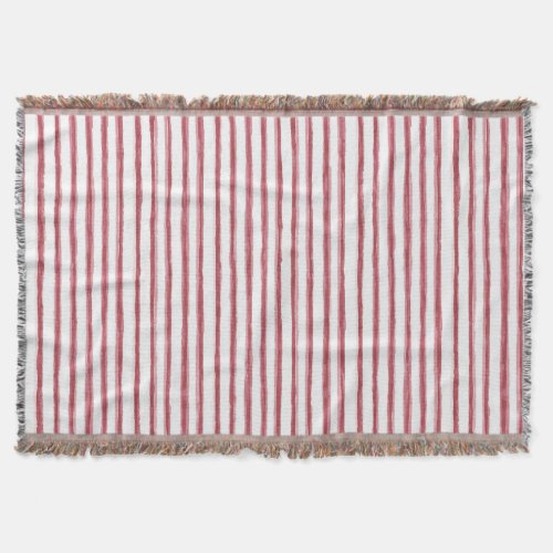 Red White Stripes Throw Blanket