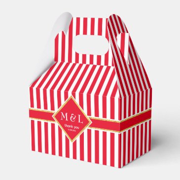Red & White Stripes w. Gold Thank You