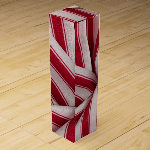 Red  White Stripes Wine Box