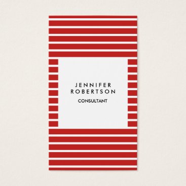 Red White Strips Minimalist Modern Plain Creative Business Card Red White Strips Minimalist Modern Plain Creative Business Card