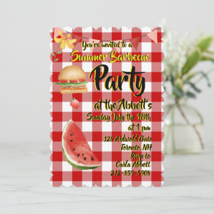 Red & White Summer Party Invitation