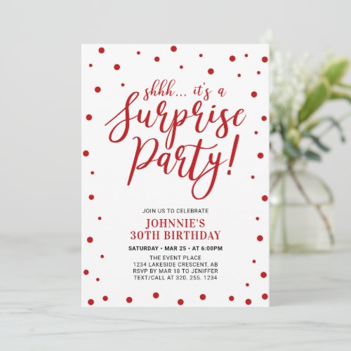 Red & White | Surprise Adult Birthday Party