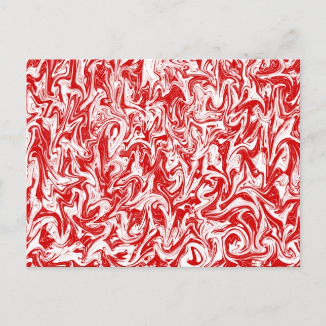 Red & White Swirl Postcard (Front)