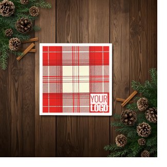 red &white tartan  -add logo 