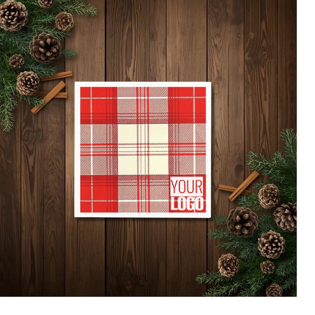 red &white tartan  -add logo  napkins (Creator Uploaded)