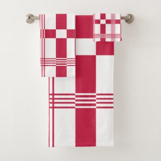 Red White Tartan Check Plaid Stripes