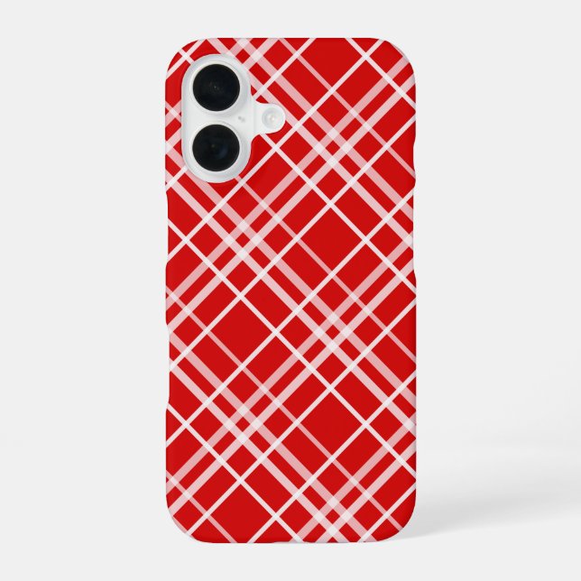 Red White Tartan Plaid Pattern Design  Iphone Case (Back)