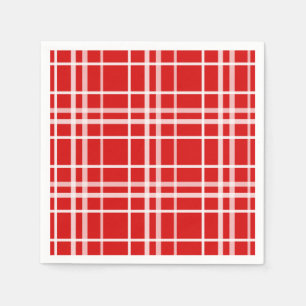 Red White Tartan Plaid Pattern Design  Napkins