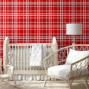 Red White Tartan Plaid Pattern Design Wallpaper