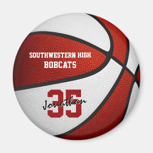 red white team colors boys girls basketball magnet