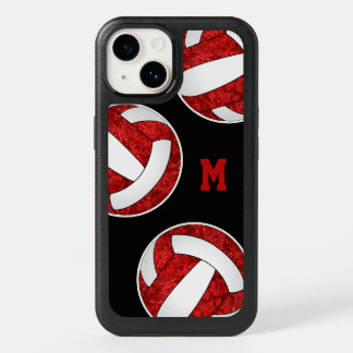 red white team colors cool girls volleyball OtterBox iPhone 14 case