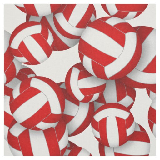 red white team colors volleyballs scalable pattern fabric