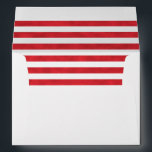 Red White Textured Stripes Inside Christmas Envelope<br><div class="desc">These pretty envelopes are made to coordinate with the Christmas holiday photo card found here:

http://www.zazzle.com/christmas_funny_geeks_family_holiday_photo_card-256120569134855724

They work for any festive Christmas occasion. The outside is plain white (but you can customize it). The inside has a red stripe pattern with a lightly textured watercolor effect.</div>