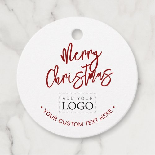Red  White Thank you Custom Business Logo Favor Tags