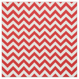 Red White Trendy Chevron Pattern Fabric
