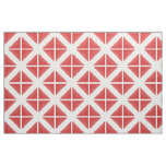 Red White Trendy Triangles Pattern Fabric