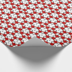 Red White Tri Floral Pattern giftwrap paper