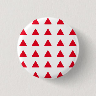 Red White Triangle Pattern Modern Artwork Button