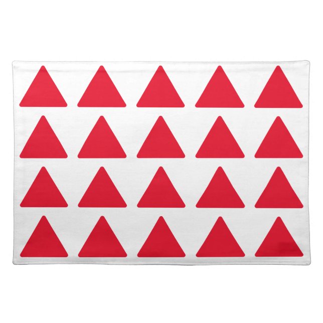 Red White Triangle Pattern Modern Artwork Cloth Placemat (Front)