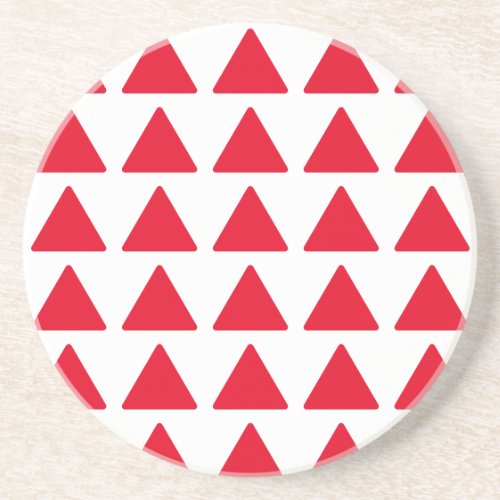 Red White Triangle Pattern Modern Artwork Coaster