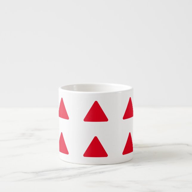 Red White Triangle Pattern Modern Artwork Espresso Cup (Front)